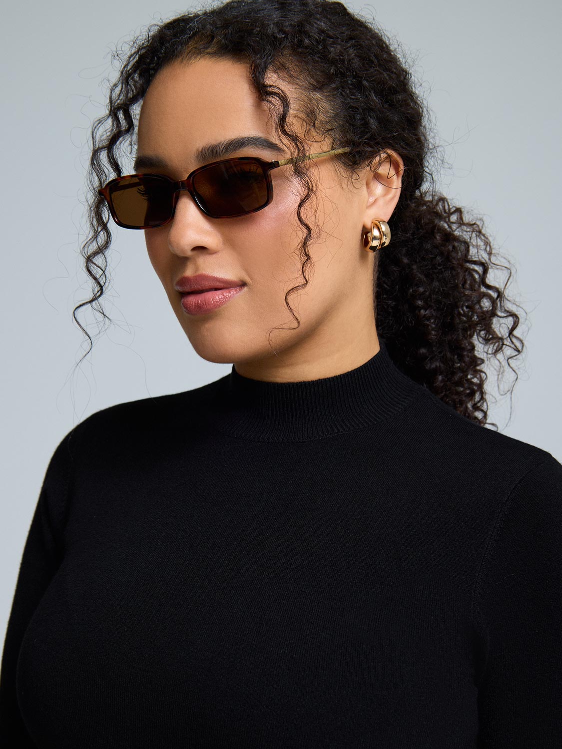 Small Tortoise Frame Sunglasses