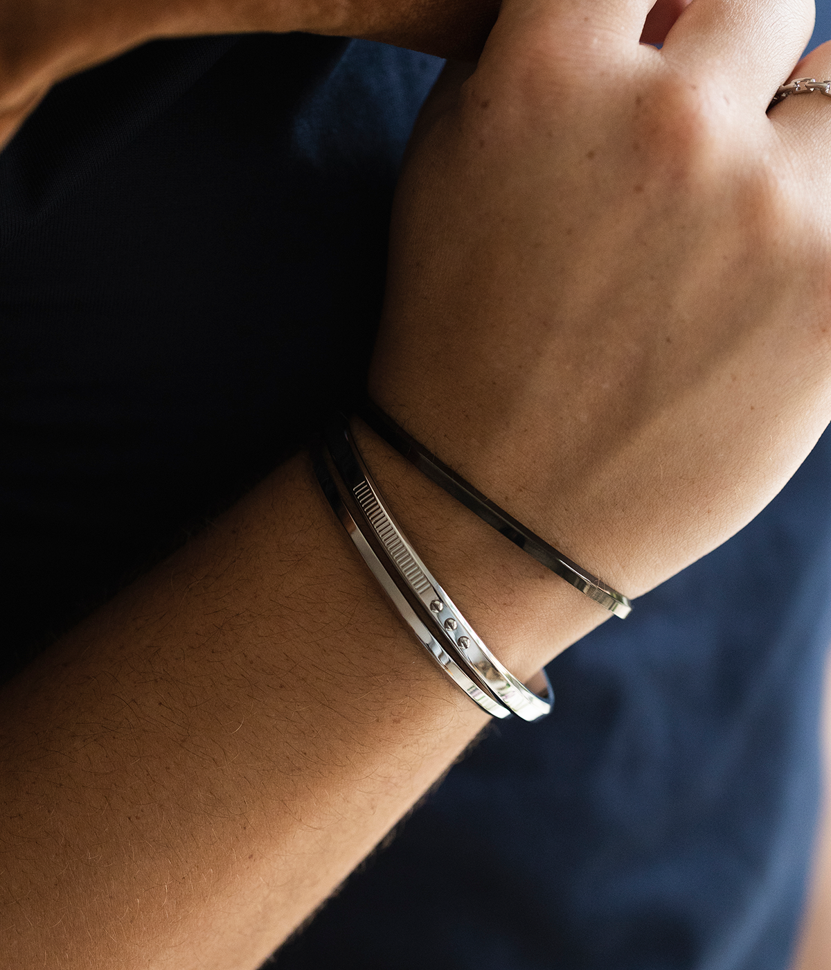 Bracelet Jonc Arthur (Acier noir)